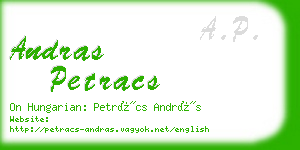 andras petracs business card